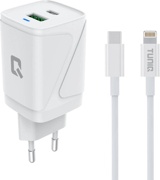 Tuniq Blokje MET Lader, usb-C/Lightning
